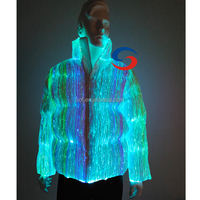 Veste matelassée à fibres optiques LED lumineuses