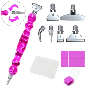 Hot Venda Pintura Diamante Resina Ponto Caneta Broca Vem Com argilas Quadradas 1/3/6/9 Broca Caneta de Metal Dicas E Cabeça De Correção