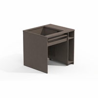 Bureau d'ordinateur moderne en bois avec plateau en verre, hauteur réglable, mobilier de laboratoire gain de place pour les écoles