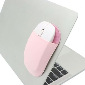 Stocked 3 Colors Universal Stick-On <b>Wireless</b> <b>Mouse</b> Pouch Oval Shaped <b>Laptop</b> Storage Bag Reusable Adhesive Holder Portable - Product Image 2