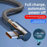 Cable de Datos Tipo-C con Conector en Ángulo de 90 Grados, 1m/2m/3m de Longitud, Carga Súper Rápida de 10A, Superventas