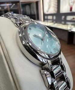 Montre pour femme élégante en acier fin de qualité supérieure, de luxe, bleue, au style raffiné - Product Image 3