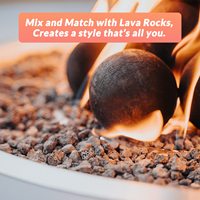 Boules de feu en céramique beige de haute qualité de 2 pouces, résistantes au feu, écologiques, pour foyers intérieurs/extérieurs, cheminées, camping