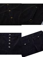 Ensemble veste courte en denim brut déstructuré à empiècements en coton respirant style streetwear pour homme et pantalon large à coupe incurvée