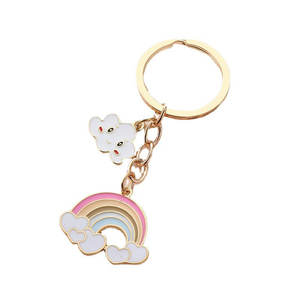 Cá nhân giá rẻ tùy chỉnh đầy màu sắc mạ vàng móc chìa khóa Keyring kim loại men số lượng lớn cầu vồng Keychain - Product Image 3