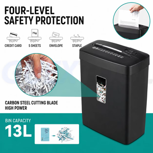 Destructeur de Documents Automatique à Coupe Croisée avec Alimentation Auto Grand Bac et Protection Surchauffe - Product Image 2