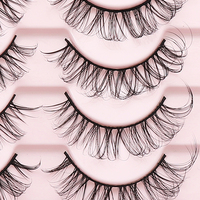10 paires de cils épais à courbure DD, volume russe, faux cils en bande complète, faits à la main, réutilisables, pour maquillage quotidien, vente en gros