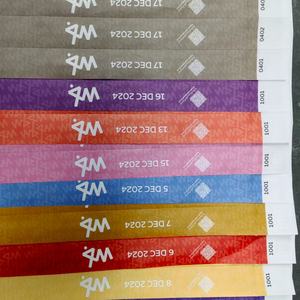 Bracelet en papier Tyvek personnalisable avec logo, promotionnel, écologique, imperméable, sportif, à numéros séquentiels, pour événements - Product Image 2