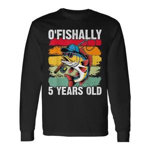 T-shirt a maniche lunghe per compleanno di 5 anni O'Fishally, per bambini, unisex, girocollo, stampa digitale - Product Image 1