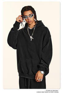 Sudadera con Capucha Blanca Extra Grande Unisex de Primavera con Diseño de Botones en Relieve Personalizados de Alta Calidad - Product Image 2