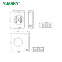Caja de interruptores con toma de medidor monofásica YUANKY 200A 600VAC Serie 125S, material Cu-Al, NEMA 3R, nivel IP, superficie de aluminio fundido a presión