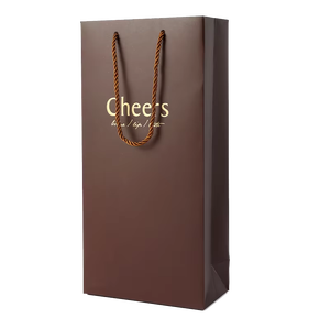 Bolsa de Papel para Vino Personalizada con Estampado de Lámina Dorada, Ecológica, Reutilizable, Impermeable, con Asa para Ropa y Zapatos - Product Image 1