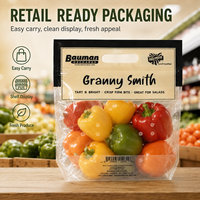 Voedselveilige, hersluitbare verpakkingen voor fruit en groenten, op maat bedrukt, CPP PET gelamineerde ziplock zakken met ventilatie.