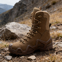 Bottes tactiques montantes imperméables pour l'extérieur, en daim et tissu Oxford, à lacets, pour le désert, vente en gros, OEM/ODM