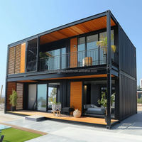 Casa Contenedor Moderna de Lujo de 2 Pisos, Villa Prefabricada de 20-40 Pies, Cabaña Modular Desmontable de 2-3 Dormitorios, Estructura de Acero