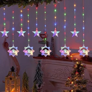 Новая 2025 светодиодная гирлянда со звездами, мусульманские аксессуары Рамадан, декоративные украшения, лунный замок, праздничное освещение - Product Image 4