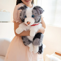 Sac à dos en peluche chien Border Collie dessin animé, vente en gros d'usine, jouet en peluche, vente chaude, logo personnalisé, cadeau pour enfants