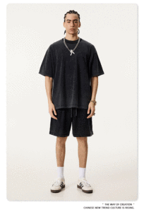 เสื้อยืดคอกลมแขนสั้นผู้ชาย ผ้าคอตตอนเจอร์ซีย์ 100% ทรงปกติ สไตล์ลำลอง สีคอฟฟี่วอช - Product Image 4