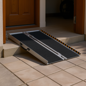 Rampe d'accès portable en aluminium pour fauteuil roulant, 2 pieds, capacité 800 lb, rampe de seuil pliable antidérapante pour l'accès à la maison et aux scooters de mobilité - Product Image 2