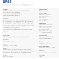 Analizador de Hematología DYMIND DF55 Mini de 5 Partes, Analizador de Sangre CBC, Ideal para Laboratorios Pequeños y Medianos