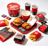 Boîtes en carton personnalisées de qualité alimentaire pour poulet frit, type Gable, pour restauration rapide