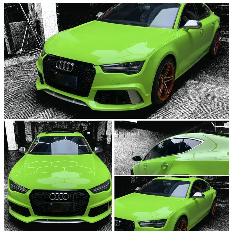 Green Hell Edition Air Bubble Wrap Color-Changing TPU FI Car Vinyl Sticker Free Body Car Decal with Gloss Metallic Green