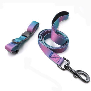 Desainer gesper logam nilon kerah anjing dan Set tali dengan Logo cetak pelangi renda <span class=keywords><strong>Premium</strong></span> kecil sedang kerah anjing besar - Product Image 4