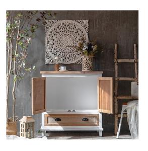 HOME Accent Living Room Furniture Cabinet <b>Doors</b> Storage Farmhouse Style Antique Wooden 2-Drawer Cabinet for Home <b>Bar</b> Entry - Product Image 5