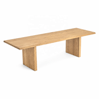Table à manger en bois massif avec pieds en bois brut, 90 pouces, pour salle à manger