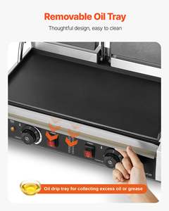 Grill panini électrique HUAZE Commercial 3600W en acier inoxydable, double presse-sandwich avec poignée pour sandwichs et cuisson - Product Image 4