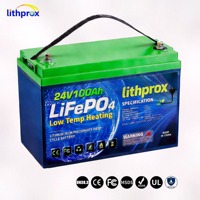 Batterie LiFePO4 rechargeable 24V 100AH Grade A 6000 Deep Cycle pour stockage domestique avec BMS Bluetooth, connecteur Anderson, CE RoHS IP67, OEM ODM