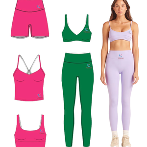 Conjunto de Yoga YINLING para Mujer, 2 Piezas, Leggings de Cintura Alta, Top Corto, Color Sólido, Tirantes Finos, Elástico, Transpirable - Product Image 1