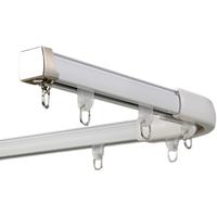 Rail de rideau flexible en alliage d'aluminium, rail simple pliable, rail droit et courbé pour montage au plafond et au mur pour fenêtre en baie