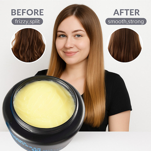 Masque Capillaire Réparateur au Collagène en Gros, Extraits Végétaux, Beurre d'Avocat, Masque Hydratant en Profondeur 350g pour <span class=keywords><strong>Cheveux</strong></span> Secs et Abîmés - Product Image 1