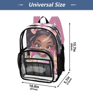 New Arrival Large Size Custom <b>Sublimated</b> Print Transparent PVC Clear Leisure Sports Backpack for Women - Product Image 4