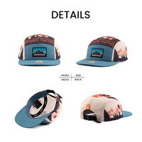 Casquettes de camping Aung Crown de haute qualité à 5 panneaux et visière plate, broderie personnalisée, patch tissé, chapeau de sport en polyester pour hommes et femmes