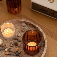 Coffret cadeau d'aromathérapie sans flamme avec bougie verticale tasse verre aromathérapie tasse romantique nordique chandelier décoratif