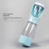 Bouteille d'eau pour chien multifonctionnelle modulaire en plastique PET de qualité alimentaire sans BPA, anti-fuite à un bouton, 3 en 1, portable pour les voyages
