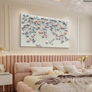 Peinture à l'huile décorative murale en gros, motif rose, peinte à la main, pour allée ou porche - Product Image 2