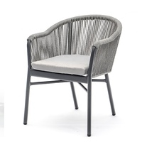 Chaises d'extérieur modernes meubles de patio corde d'aluminium hôtel restaurant bistro café salon jardin salle à manger chaise empilable