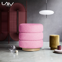Meubles de salon, pouf ottoman de luxe en tissu de haute qualité, coussin rond, repose-pieds ottoman