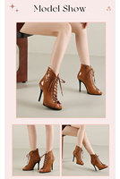 Bottes de danse latine élégantes pour femmes, design élégant avec boucle et lacets, chaussures de danse de salon confortables à talons hauts