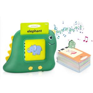 Lector de tarjetas electrónicas de dinosaurio, máquina de aprendizaje de juguete <span class=keywords><strong>para</strong></span> niños, tarjetas flash parlantes en inglés, dispositivo de máquina de tarjetas de educación temprana - Product Image 1