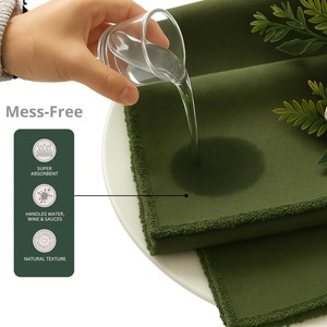 Servietten aus Baumwolle und Leinen, Schlichte Stoffservietten, Tischsets, Dekorative Mundtücher, Wärmeisolierende Matten - Product Image 4