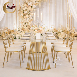 Mesa de Comedor Ecológica de Acero Inoxidable Dorado para Eventos - Product Image 4