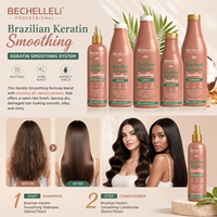 Ensemble de soins capillaires OEM Herbal HEAT PROTECT SPRAY sans sulfate, kératine, hydratant, lissant, shampooing et après-shampooing avec huile de coco