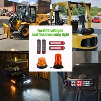 Luz De Advertencia De Seguridad Para Montacargas Con Lámpara Combinada De Freno Y Direccional, Luz Trasera Led De Reversa, Estroboscópica En Forma De U Con Punto Azul Y Zona Roja