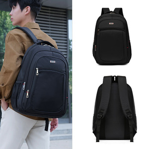 Laptop <b>Backpack</b> <b>Large</b> <b>Capacity</b> Lightweight Business Travel Men Solid Color Shoulder Straps Spring 2024 - Product Image 1