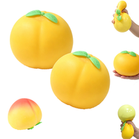 Jouet sensoriel géant souple et compressible en forme de pêche Jambo, grand fruit compressible pour le bureau, jaune, anti-stress pour enfants