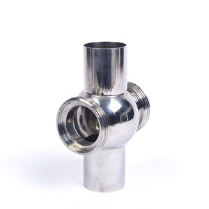 Vanne de contrôle à visière sphérique à quatre voies à installation rapide, en acier inoxydable, pour tuyaux sanitaires, vanne de contrôle à visière sphérique à passage direct - Product Image 2